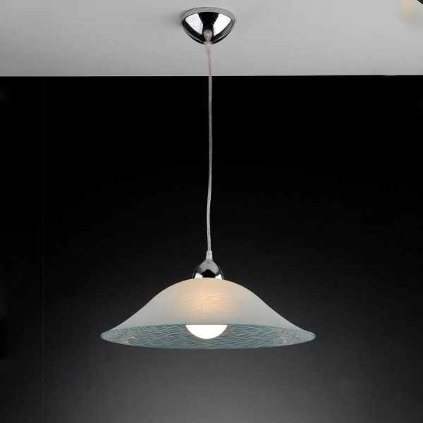 Pendente Teto Aço 1x60w E27 Marola Branco/Cromado - Bronzear